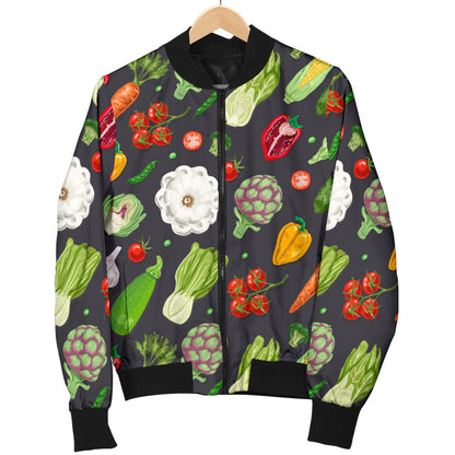 Vegan Pattern Themed Design Print Men Bomber Jacket