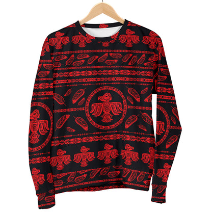 Native American Eagle Themed Print Men Long Sleeve Sweatshirt