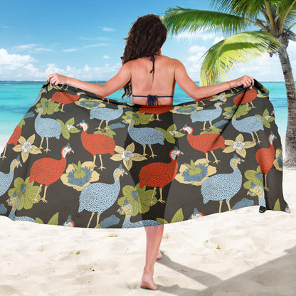 Guinea Fowl Pattern Print Design 02 Sarong Pareo Wrap