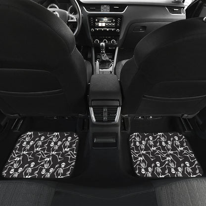 Skeleton Themed Print Car Floor Mats Front Back