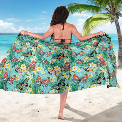 Butterfly Pattern Print Design 09 Sarong Pareo Wrap