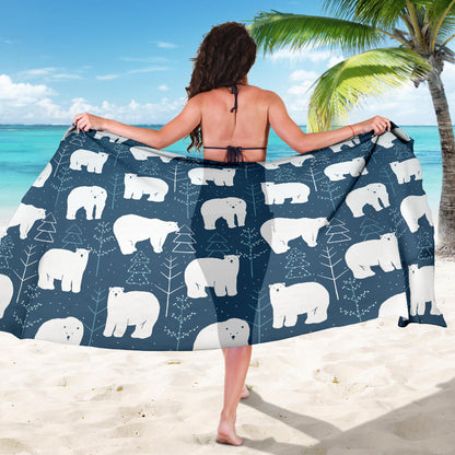 Polar Bear Pattern Print Design A01 Sarong Pareo Wrap