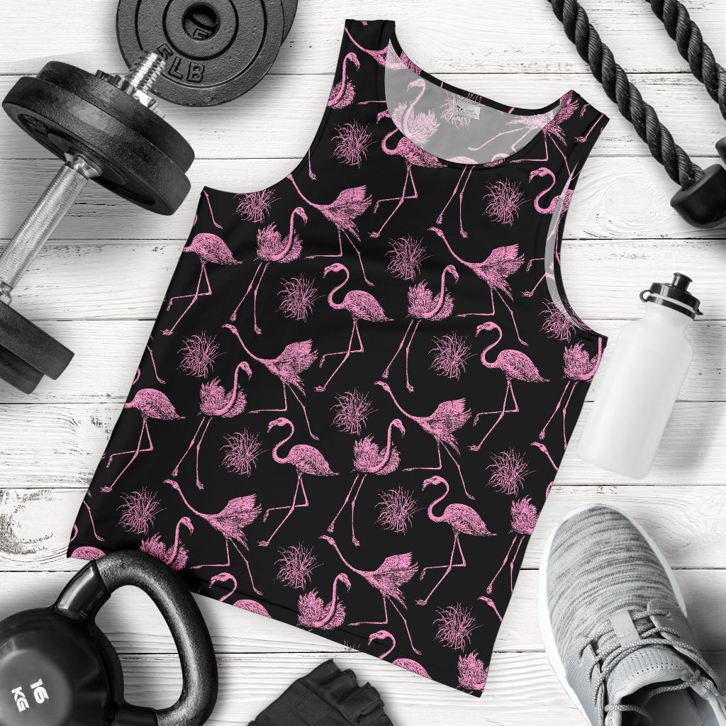 Flamingo Pink Print Pattern Men Tank Top