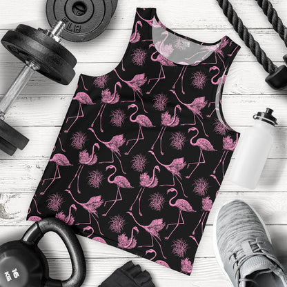 Flamingo Pink Print Pattern Men Tank Top