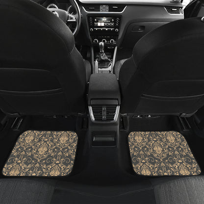Damask Elegant Luxury Print Pattern Car Floor Mats Front Back