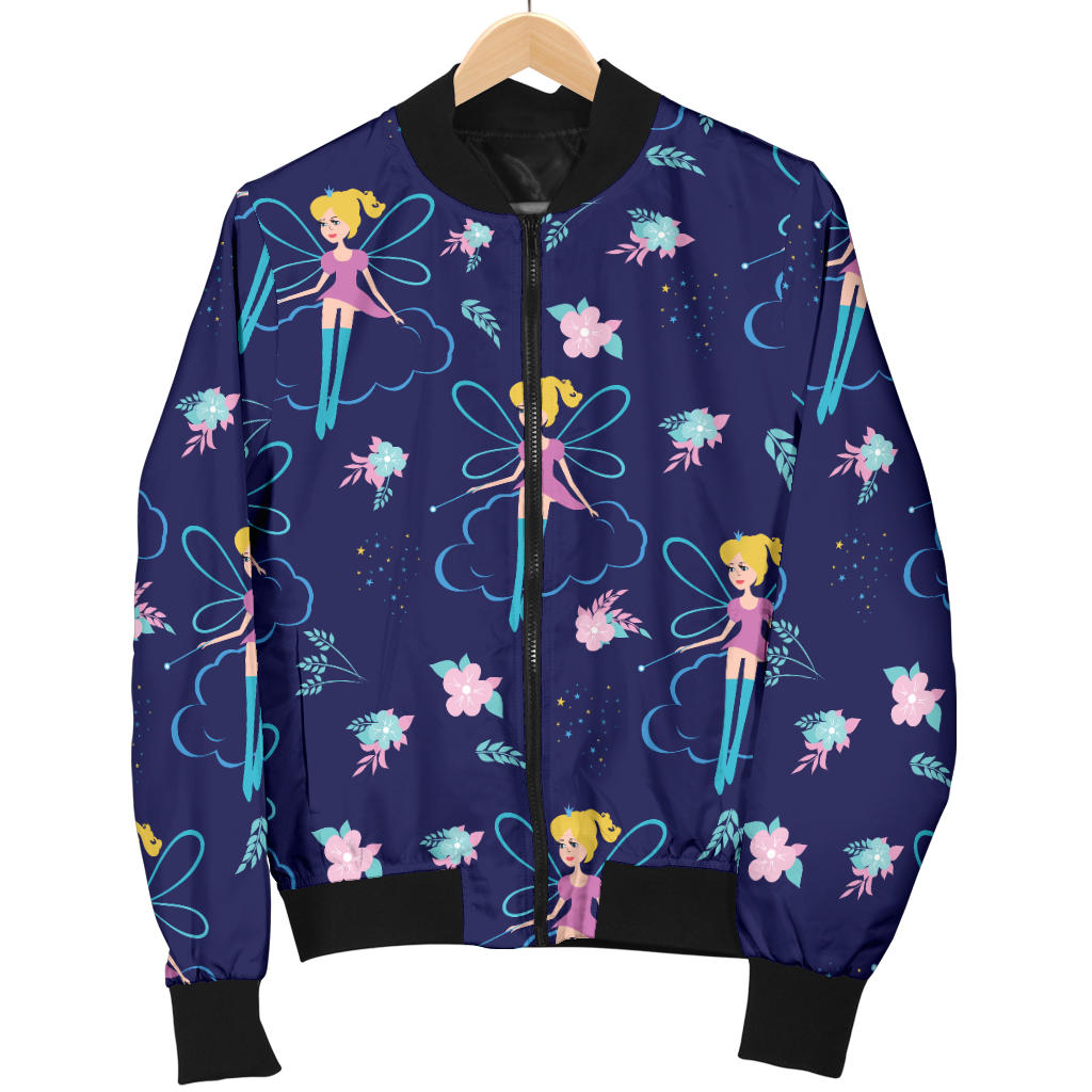 Fairy Cartoon Style Print Pattern Men Bomber Jacket