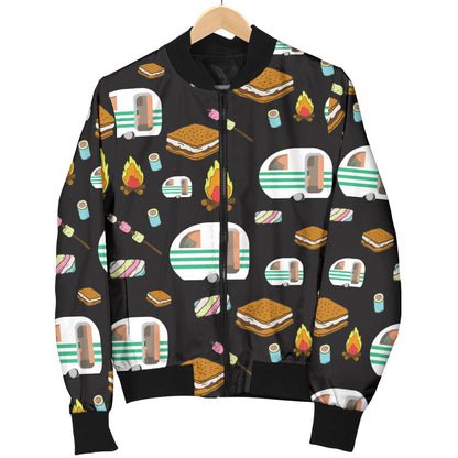 Camper marshmallow Camping Design Print Men Bomber Jacket