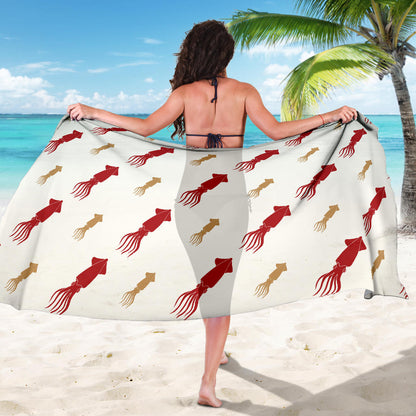 Giant Squid Pattern Print Design 01 Sarong Pareo Wrap