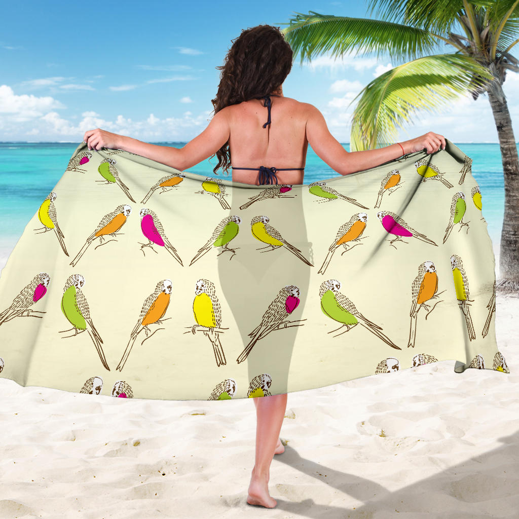 Parakeet Pattern Print Design A01 Sarong Pareo Wrap