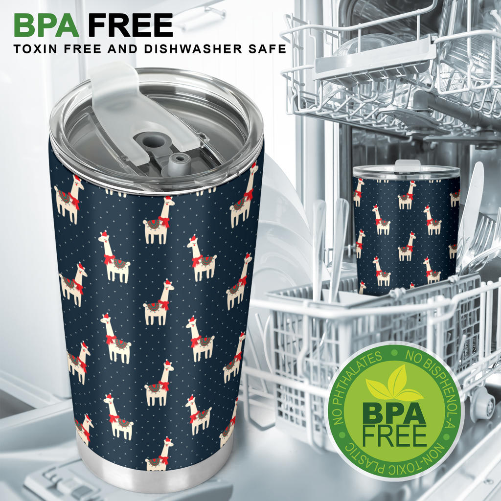 Llama with Polka Dot Themed Print Tumbler