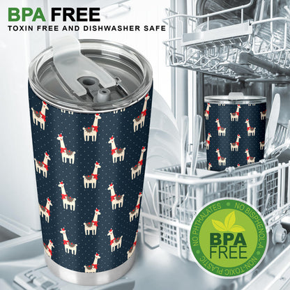 Llama with Polka Dot Themed Print Tumbler