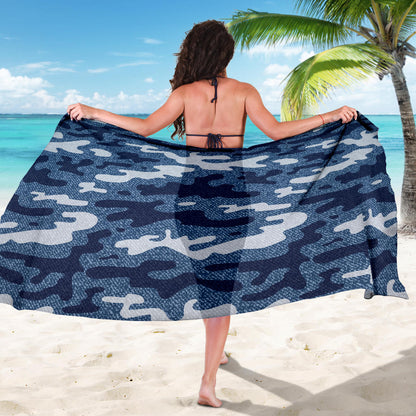 Jean Camouflage Pattern Print Design 05 Sarong Pareo Wrap