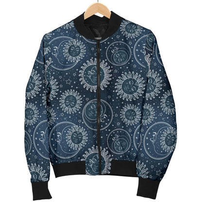 Sun Moon Tattoo Design Themed Print Men Bomber Jacket
