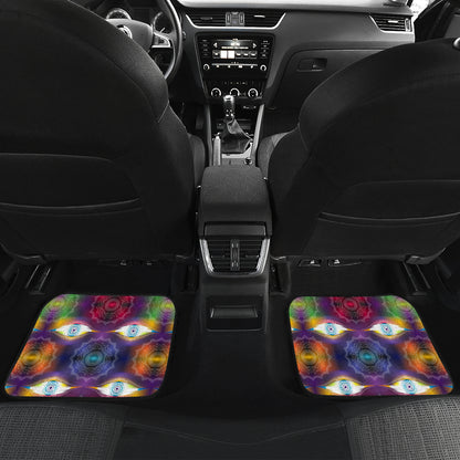 Chakra Eye Print Pattern Car Floor Mats Front Back