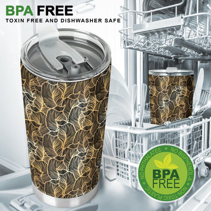 Elegant Gold leaf Print Tumbler