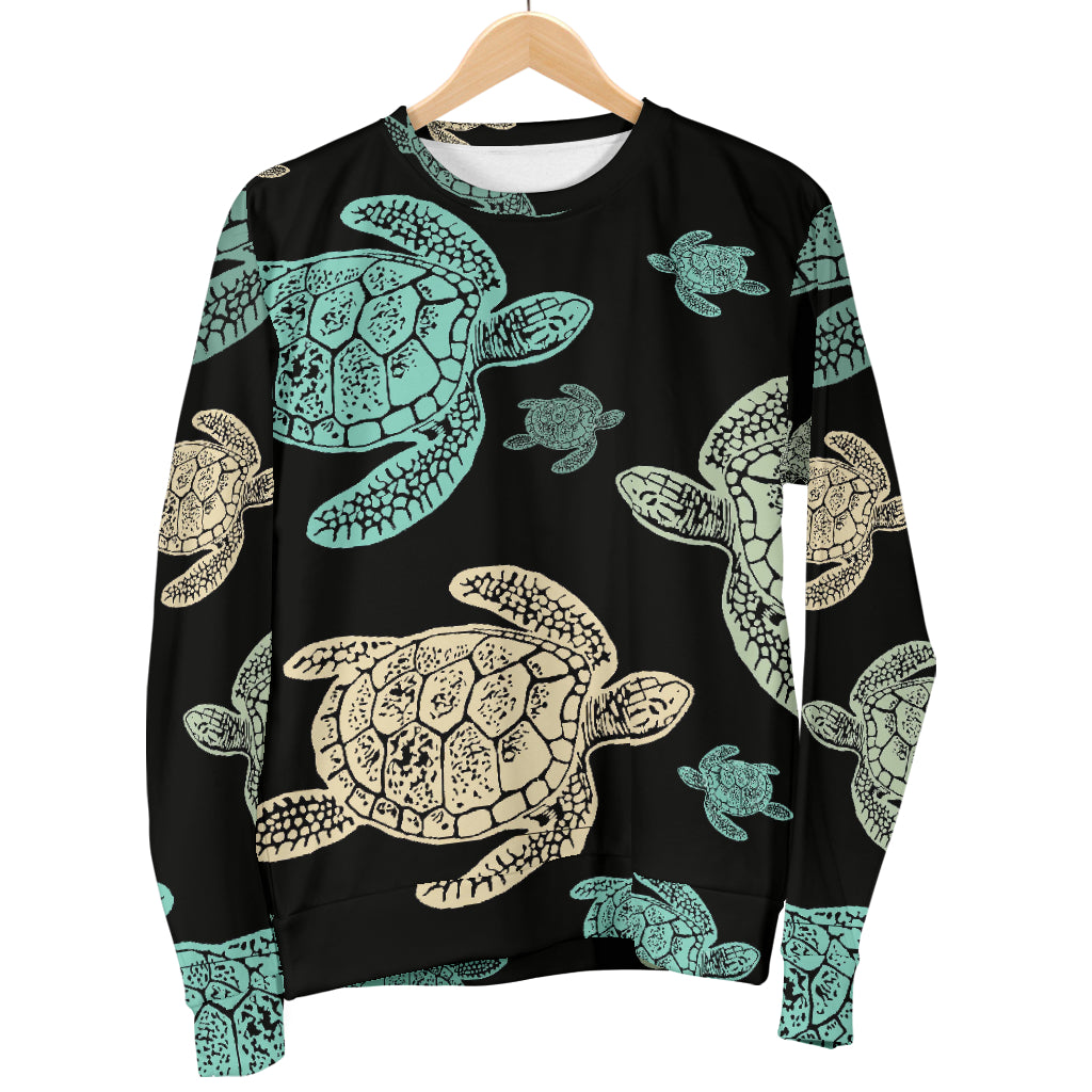 Sea Turtle Stamp Pattern Women Long Sleeve Sweatshirt