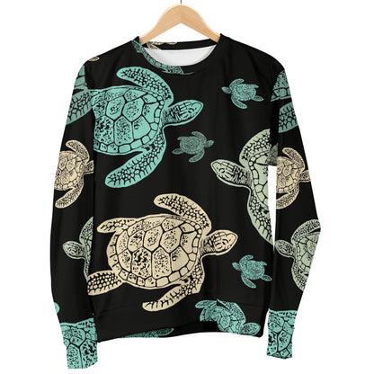 Sea Turtle Stamp Pattern Women Long Sleeve Sweatshirt