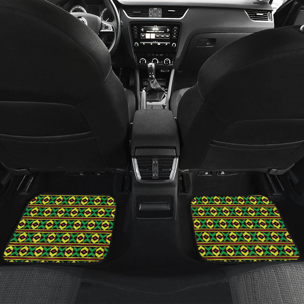 African Geometric Print Pattern Car Floor Mats Front Back