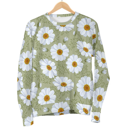 Daisy Yellow Print Pattern Men Long Sleeve Sweatshirt