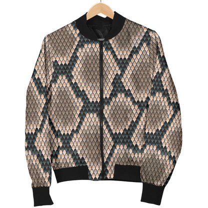 Snake Skin Design Print Men Bomber Jacket