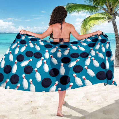 Bowling Pin Pattern Print Design 010 Sarong Pareo Wrap