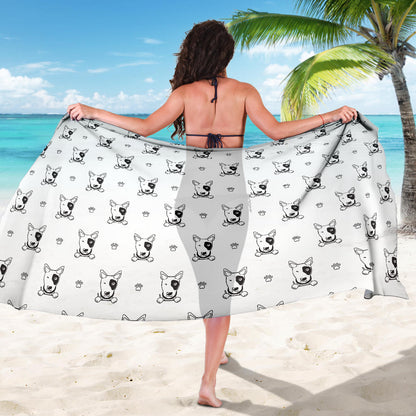 Bull Terriers Pattern Print Design 06 Sarong Pareo Wrap