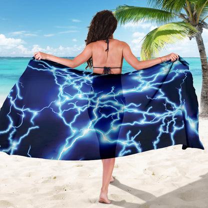 Lightning Thunder Pattern Print Design 04 Sarong Pareo Wrap