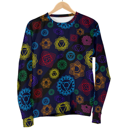 Chakra Colorful Print Pattern Women Long Sleeve Sweatshirt