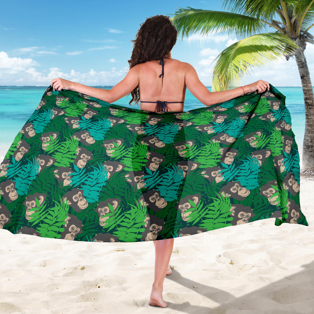 Chimpanzee Pattern Print Design 01 Sarong Pareo Wrap