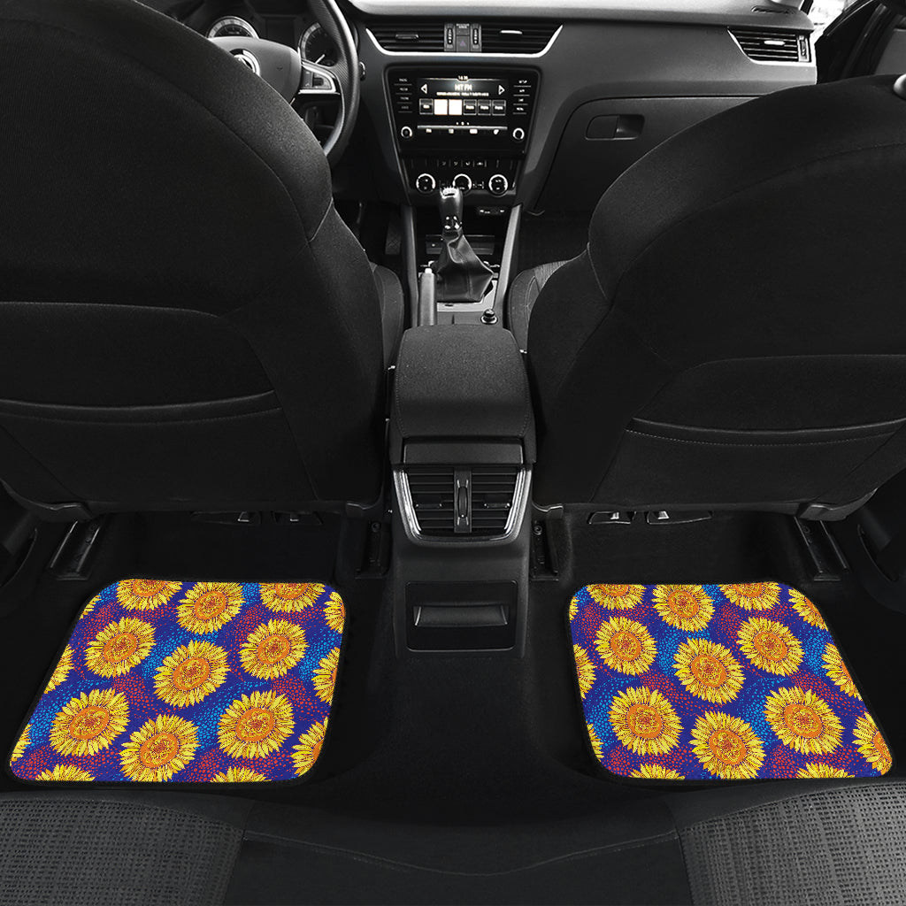 Sunflower Hand Drawn Style Print Car Floor Mats Front Back