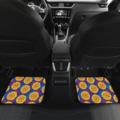 Sunflower Hand Drawn Style Print Car Floor Mats Front Back