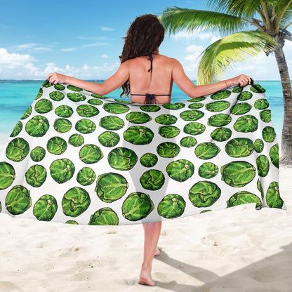 Brussels Sprouts Pattern Print Design 02 Sarong Pareo Wrap