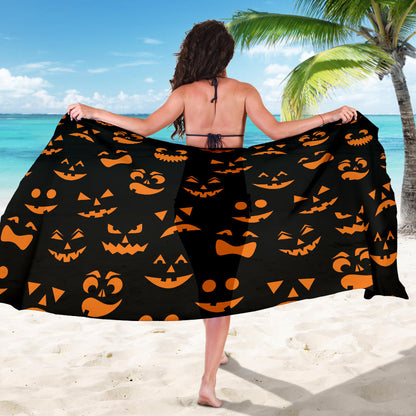 Halloween Pattern Print Design 02 Sarong Pareo Wrap