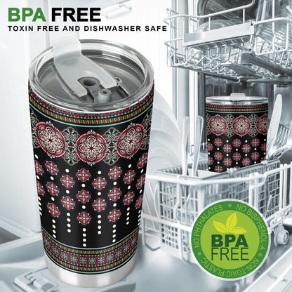 Ethnic Dot Style Print Pattern Tumbler