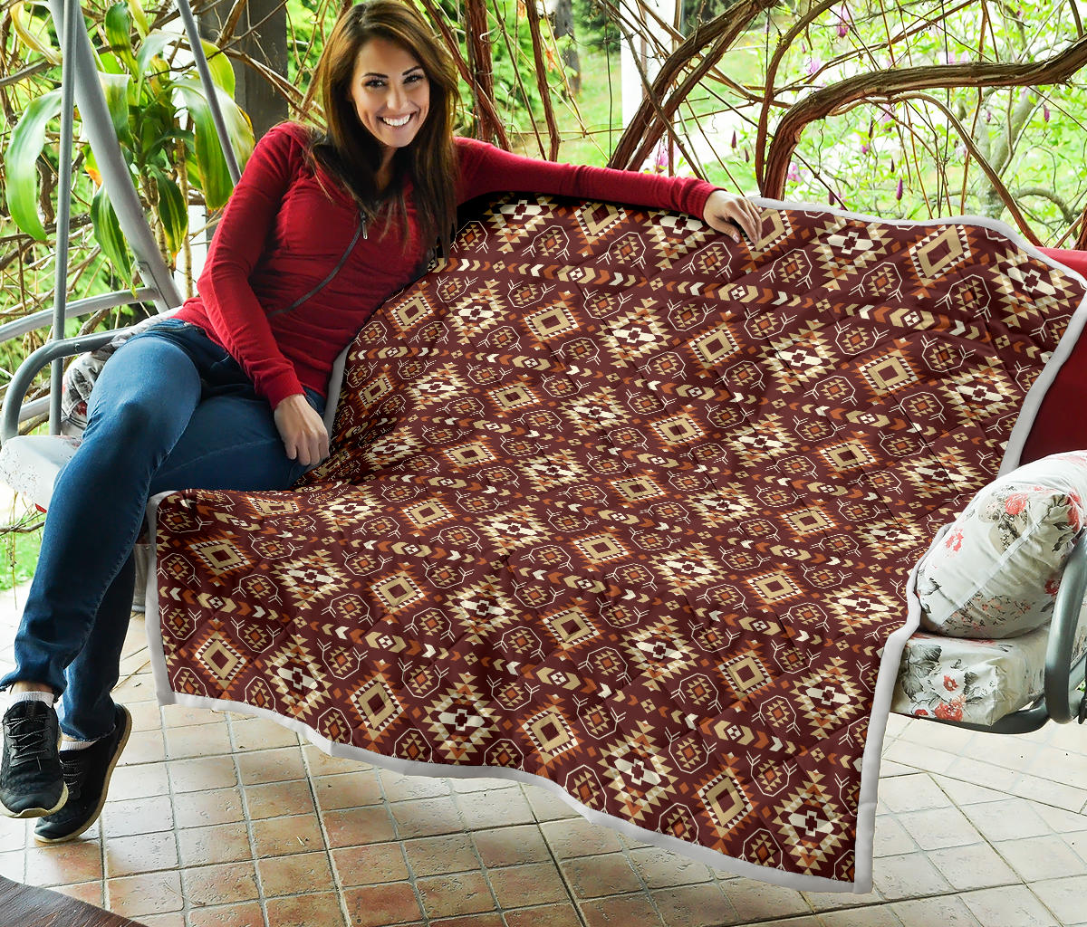 Navajo Native Color Print Pattern Quilt Bedspread