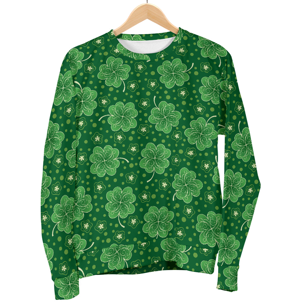 Shamrock Design Print Men Long Sleeve Sweatshirt