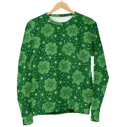 Shamrock Design Print Men Long Sleeve Sweatshirt