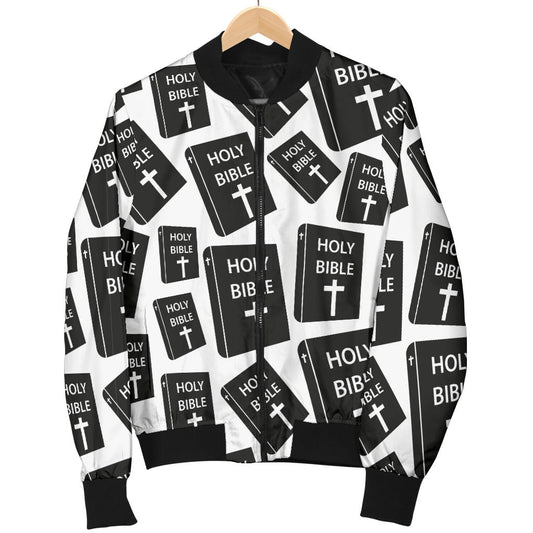 Christian Holy Bible Book Pattern Men Bomber Jacket