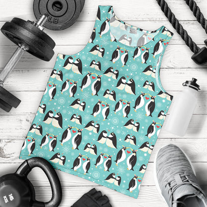 Penguin Love Print Men Tank Top