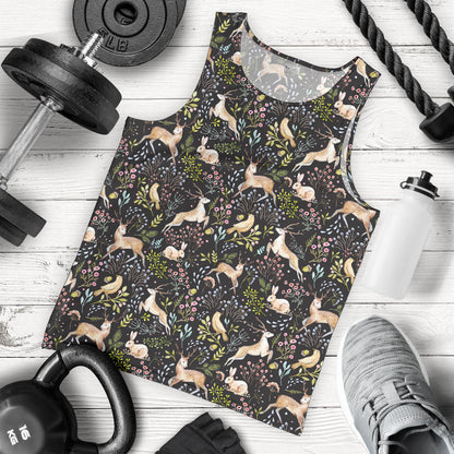 Deer Floral Jungle Men Tank Top
