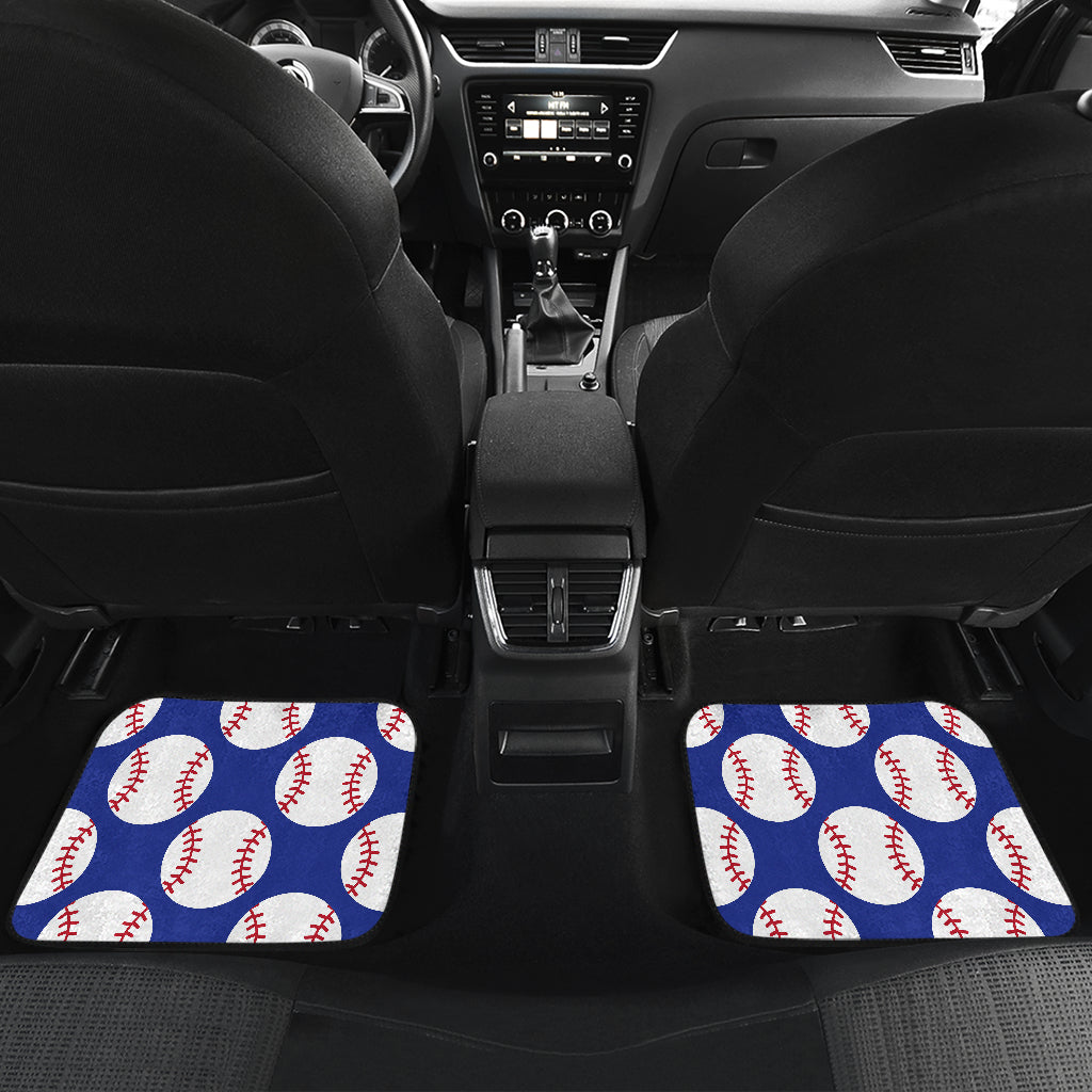 Baseball Blue Background Car Floor Mats Front Back