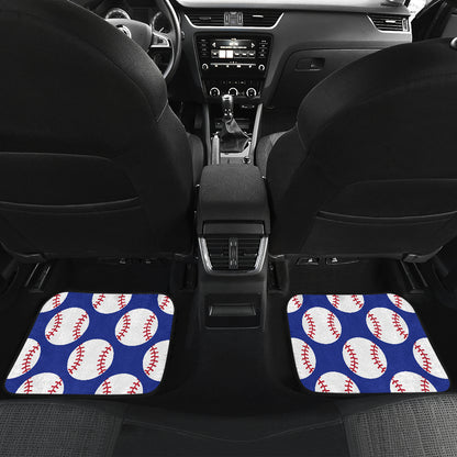Baseball Blue Background Car Floor Mats Front Back