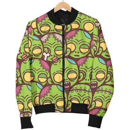 Zombie Head Design Pattern Print Men Bomber Jacket