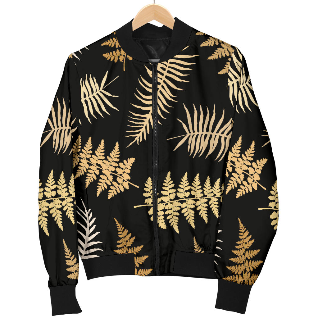 Fern Leave Bright Print Pattern Men Bomber Jacket