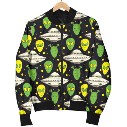 Alien UFO Pattern Men Bomber Jacket