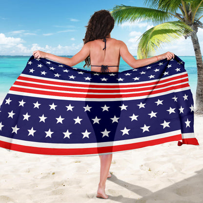 Patriotic Pattern Print Design A04 Sarong Pareo Wrap