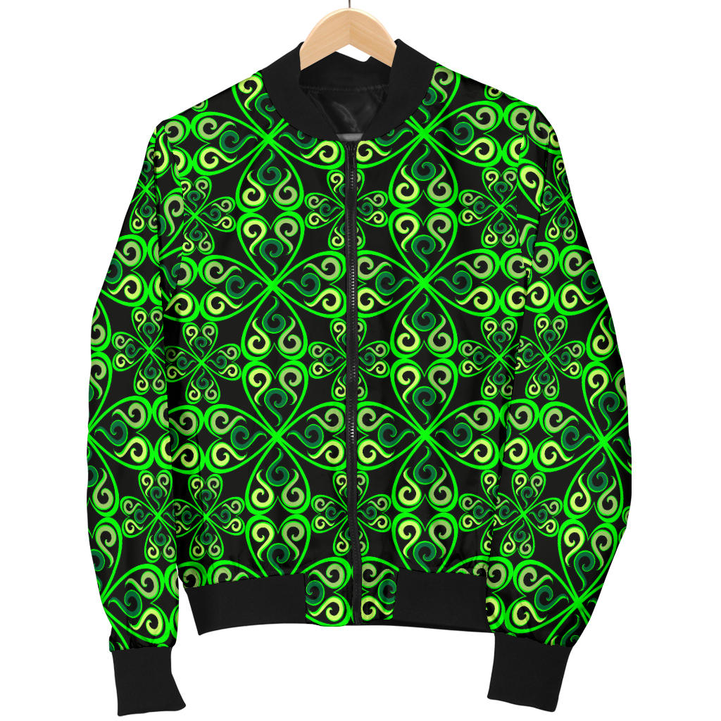Celtic Green Neon Design Men Bomber Jacket