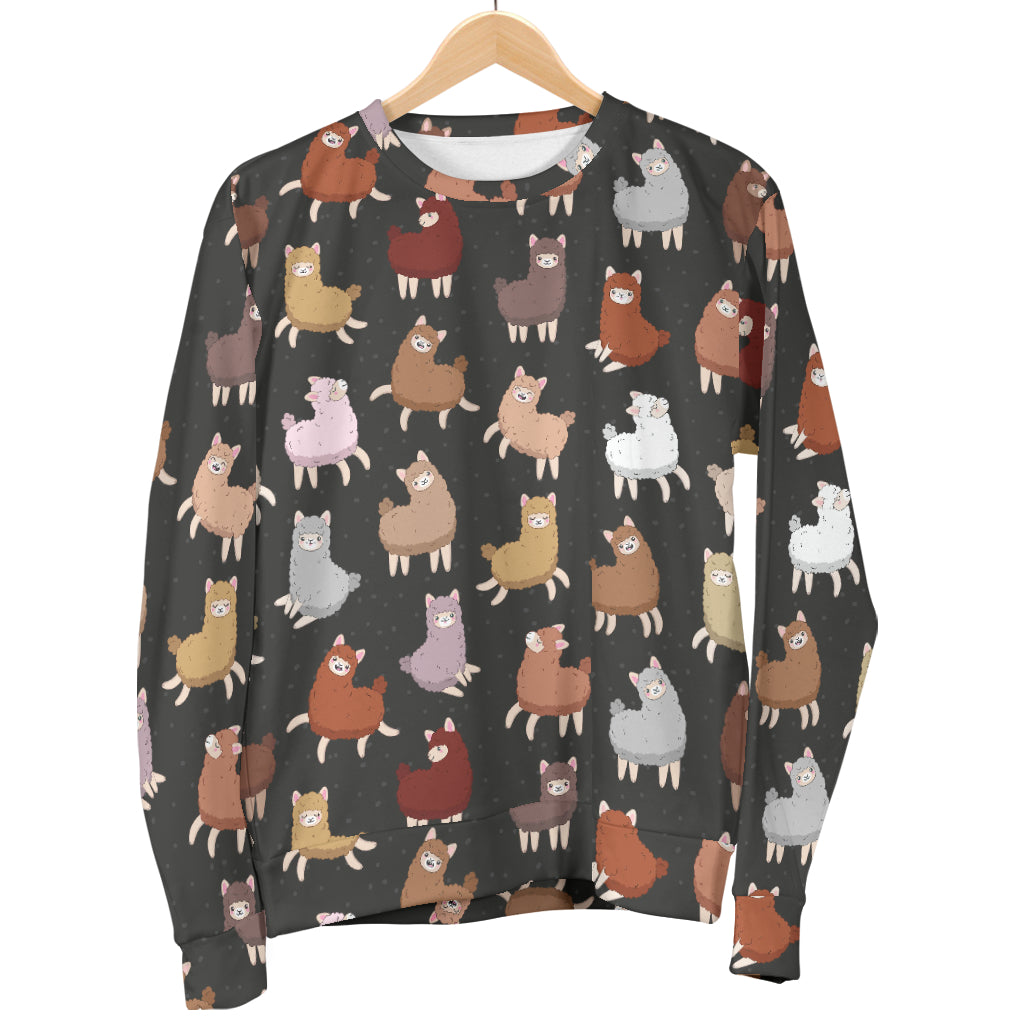 Alpaca Cute Design Themed Print Men Long Sleeve Sweatshirt