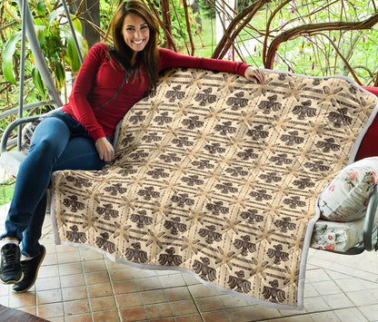 Native American Themed Design Print Quilt Bedspread