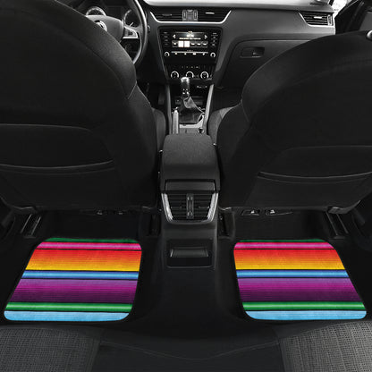 Mexican Blanket Colorful Print Pattern Car Floor Mats Front Back